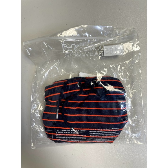 HOM BEACHWEAR NEW Venezuela Swim Briefs Swimming Trunks Stripe Navy Men's L - Picture 6 of 6